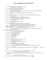 drivers ed chapter 4 worksheet